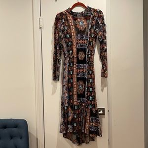 Zara Black dress with colorful threading. Size M